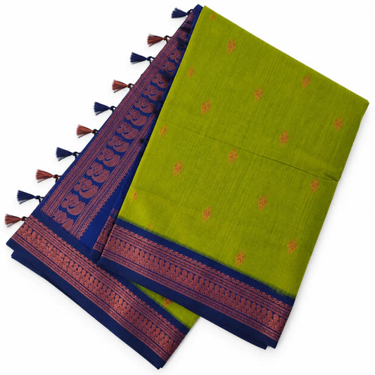 Parrot Green Kalyani Cotton Saree
