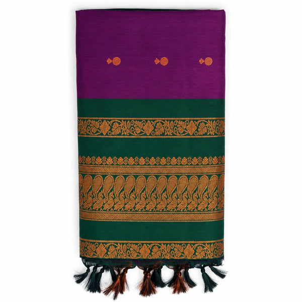 Deep Maroon Kalyani Cotton Saree