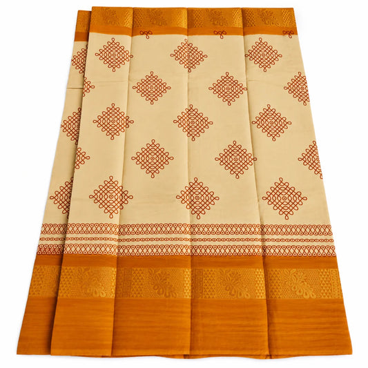 Sandal Kolam Design Sungudi Cotton Saree