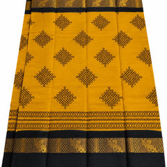 Yellow Kolam Design Sungudi Cotton Saree