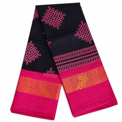 Pink Kolam Design Sungudi Cotton Saree