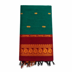 Teal Green with Maroon Kalyani Cotton Sarees