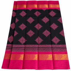 Pink Kolam Design Sungudi Cotton Saree