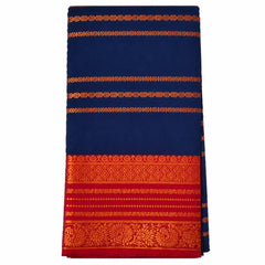 Blue Velthari Softsilk Saree with premium gold zari border