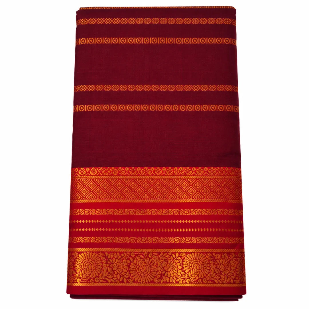 Brown Velthari Softsilk Saree with premium gold zari border
