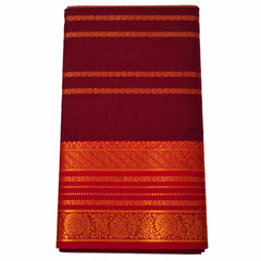 Brown Velthari Softsilk Saree with premium gold zari border