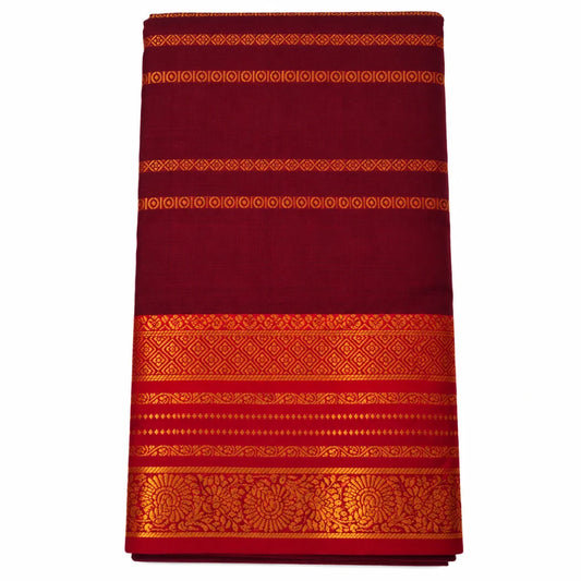 Brown Velthari Softsilk Saree with premium gold zari border