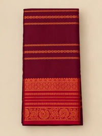 Brown Velthari Softsilk Saree with premium gold zari border