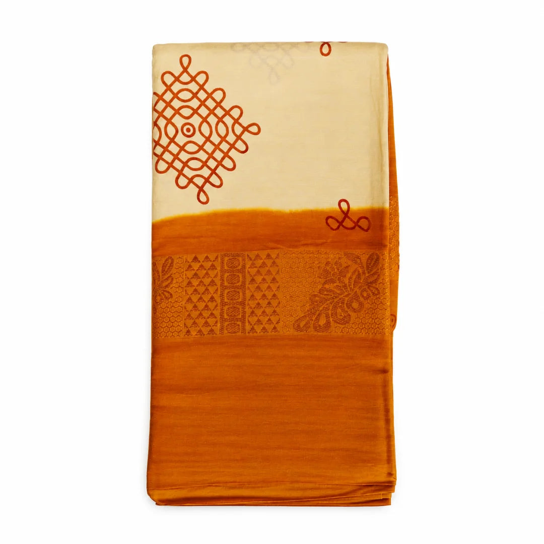 Sandal Kolam Design Sungudi Cotton Saree