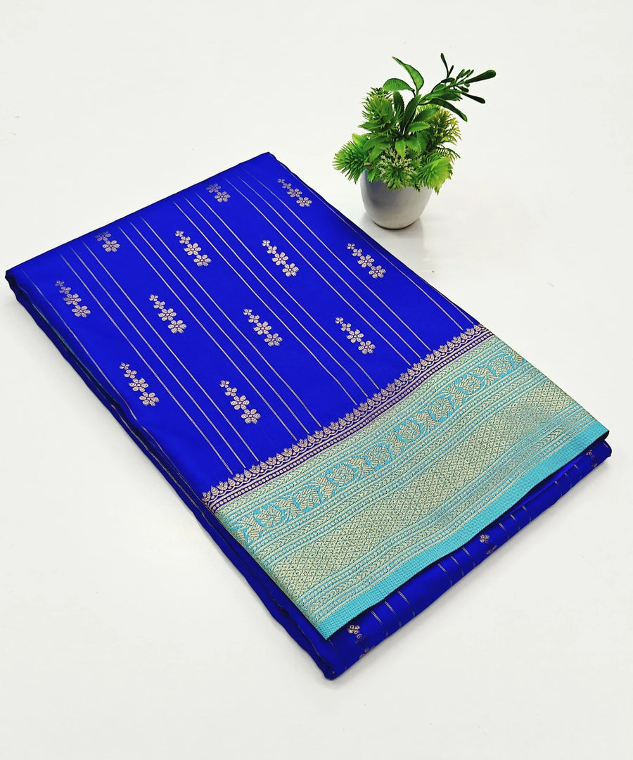 Royal Blue Vairaoosi Softsilk Saree