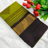 Green Kolam Design Sungudi Cotton Saree