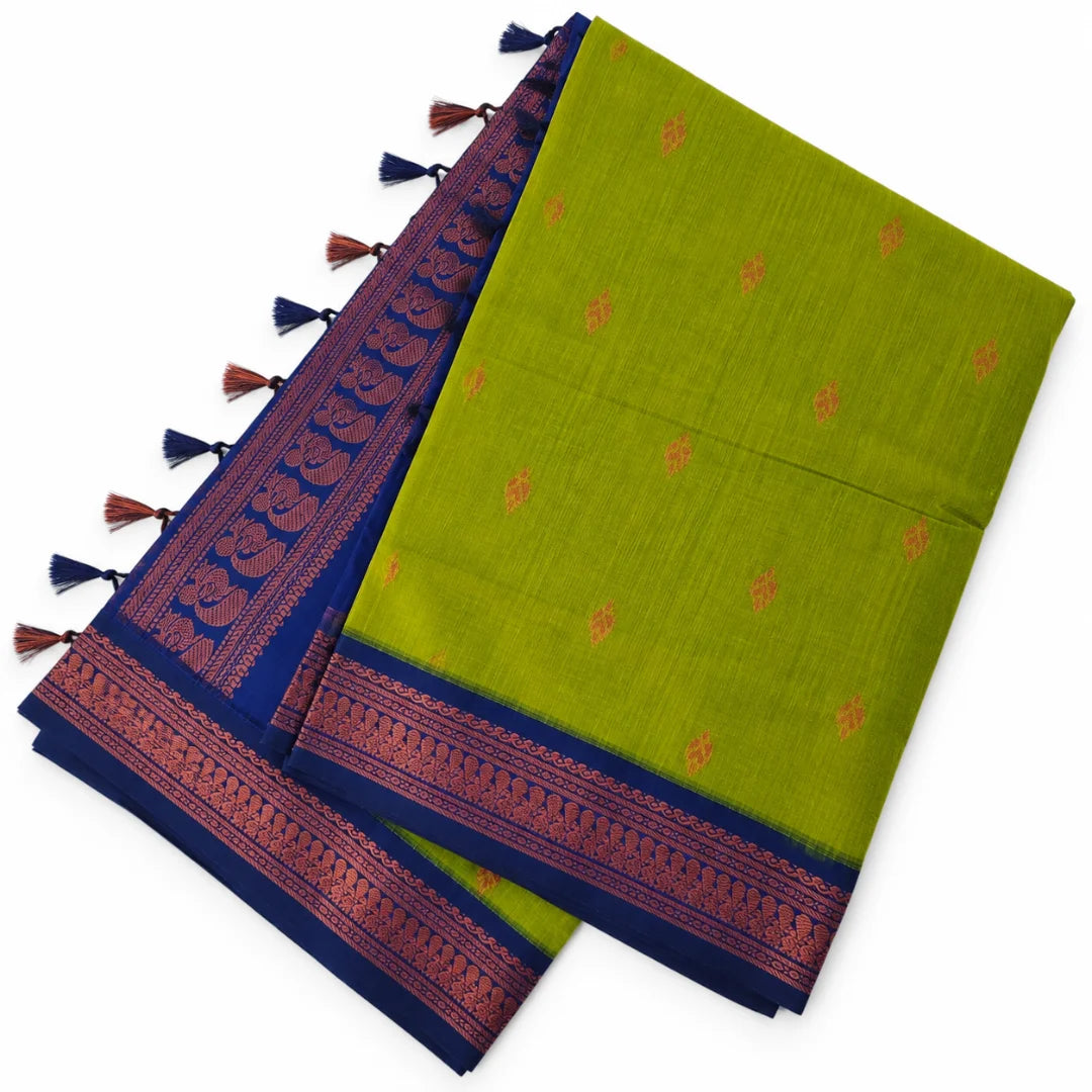 Parrot Green Kalyani Cotton Saree
