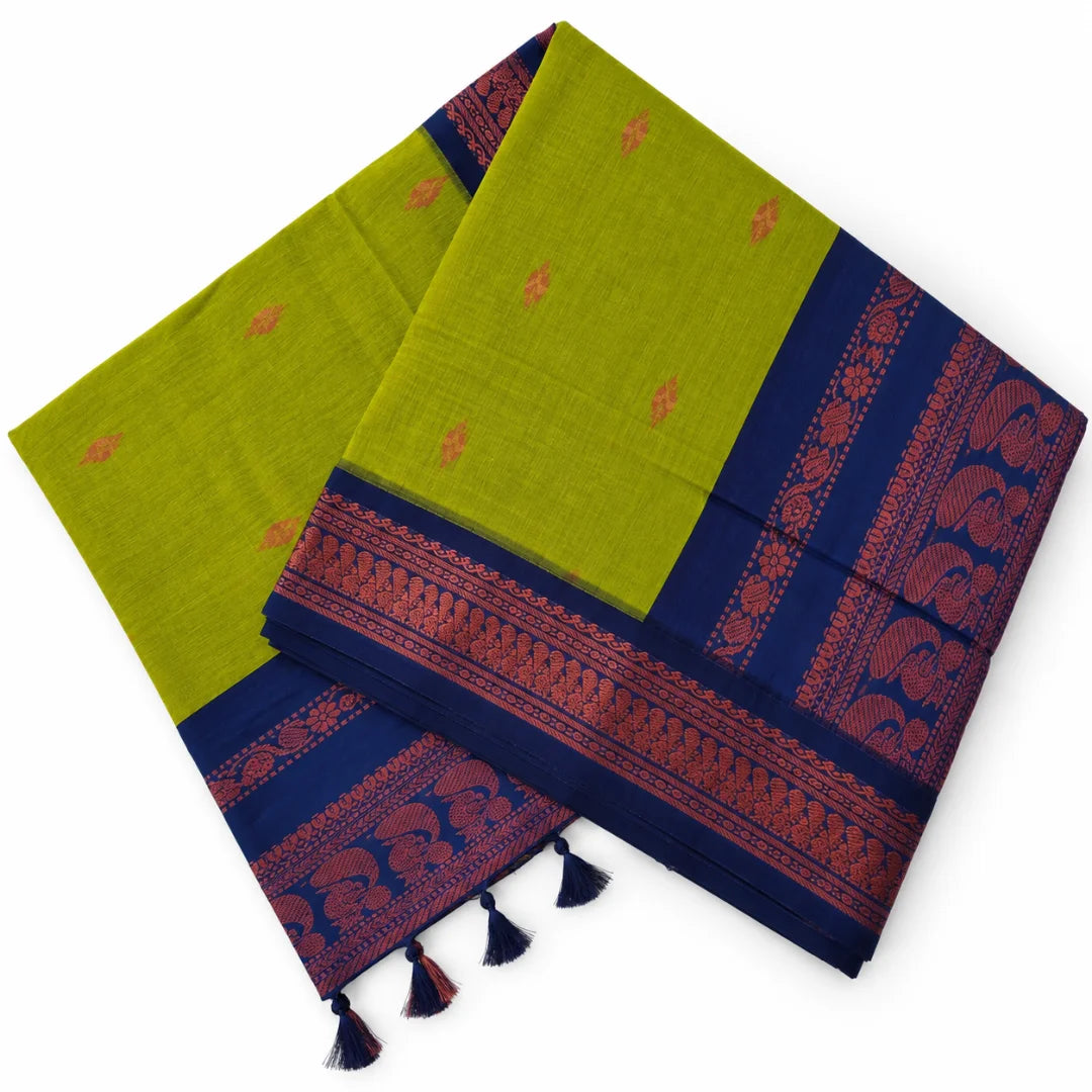 Parrot Green Kalyani Cotton Saree