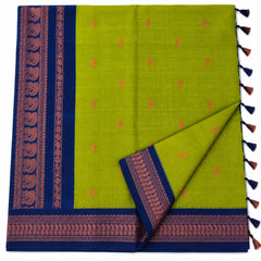 Parrot Green Kalyani Cotton Saree