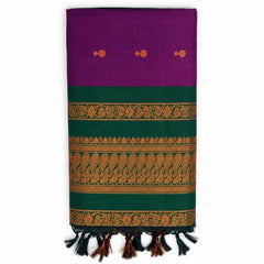 Deep Maroon Kalyani Cotton Saree