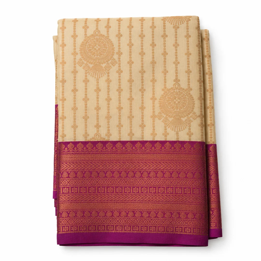 Sandal Vairaoosi Softsilk Saree with Gold Zari border