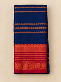 Blue Velthari Softsilk Saree with premium gold zari border