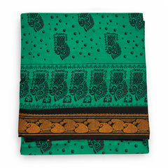 Emerald Green with Black Sungudi Cotton Saree