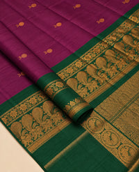 Deep Maroon Kalyani Cotton Saree