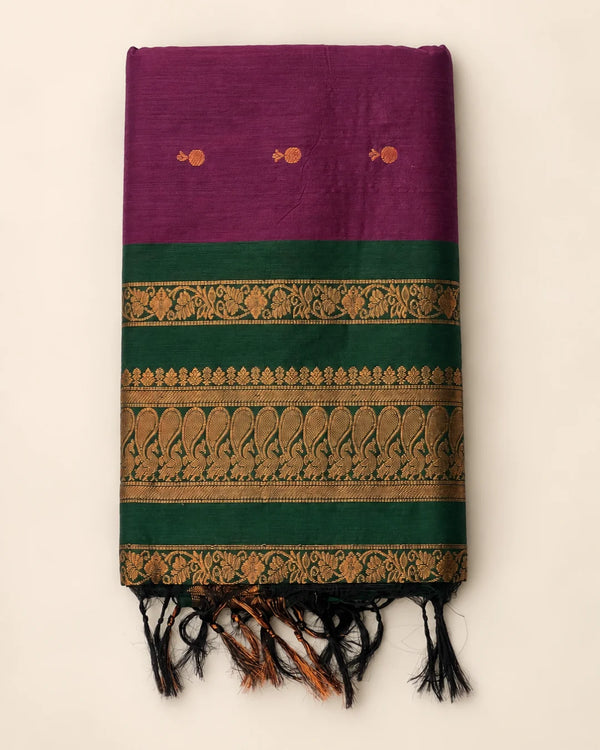 Deep Maroon Kalyani Cotton Saree