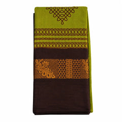 Green Kolam Design Sungudi Cotton Saree