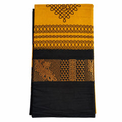 Yellow Kolam Design Sungudi Cotton Saree